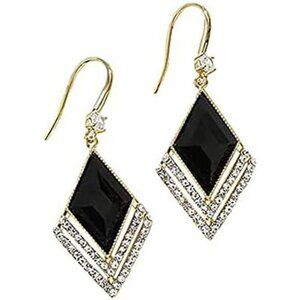 Black Gold Lightweight Statement Dangle Hypoallergic Earrings For Women Trendy